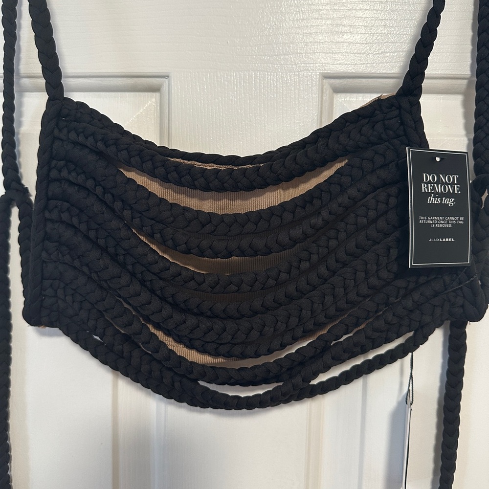 JLUXLABEL Black Sophie Braided Crop Top - Picture 6 of 8